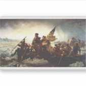 Washington trekt de Delaware over van Emanuel Leut Sticker (Voorkant)