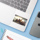 Washington trekt de Delaware over van Emanuel Leut Sticker (Laptop met iPhone)