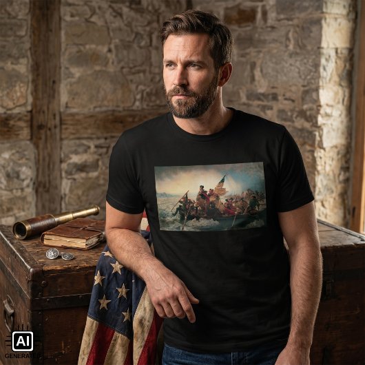 Washington trekt de Delaware over van Emanuel Leut T-shirt