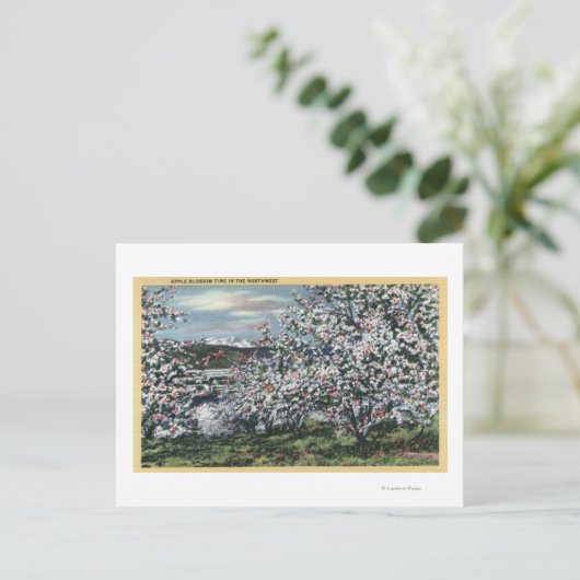 Washington - Uitzicht Apple Trees in Blossom Briefkaart (Staand voorkant)