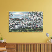 Washington - Uitzicht Apple Trees in Blossom Canvas Afdruk (Insitu (Woonkamer))