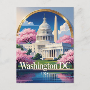Washington USA Capitool En Monument Reis Briefkaart