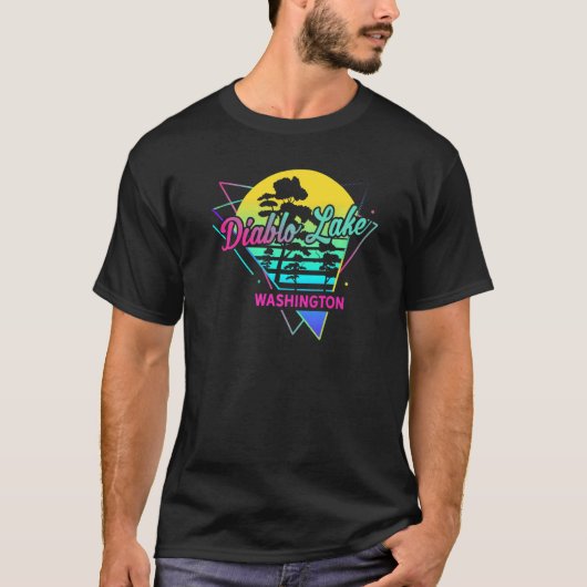 Washington USA Nostalgic Retro Diablo Lake T-shirt (Voorkant)