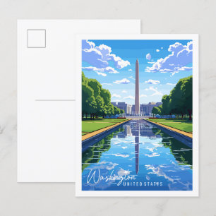 Washington USA vintage reisillustratie Briefkaart