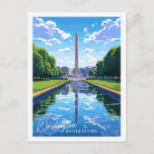 Washington USA vintage reisillustratie Briefkaart (Voorkant)