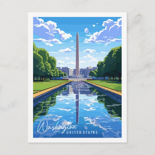 Washington USA vintage reisillustratie Briefkaart (Voorkant)