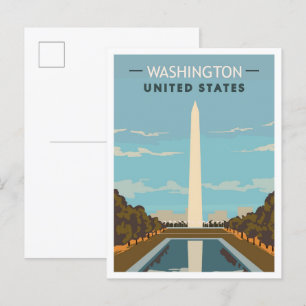 Washington Verenigde Staten Art Vintage Travel Briefkaart