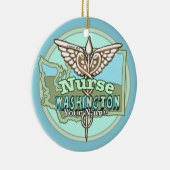 Washington Verpleegster Caduceus Keramisch Ornament (Rechts)
