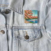 Washington Vierkante Button 5,1 Cm (In situ)