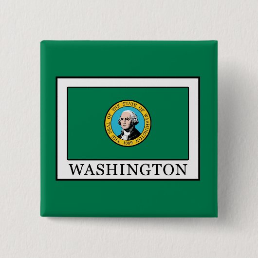 Washington Vierkante Button 5,1 Cm (Voorkant)