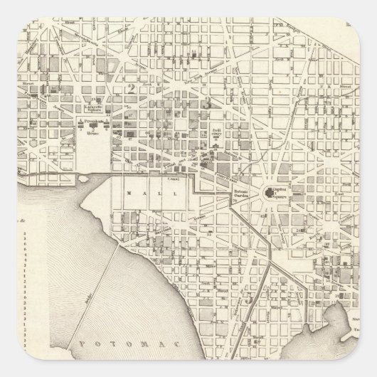 Washington Vierkante Sticker (Voorkant)