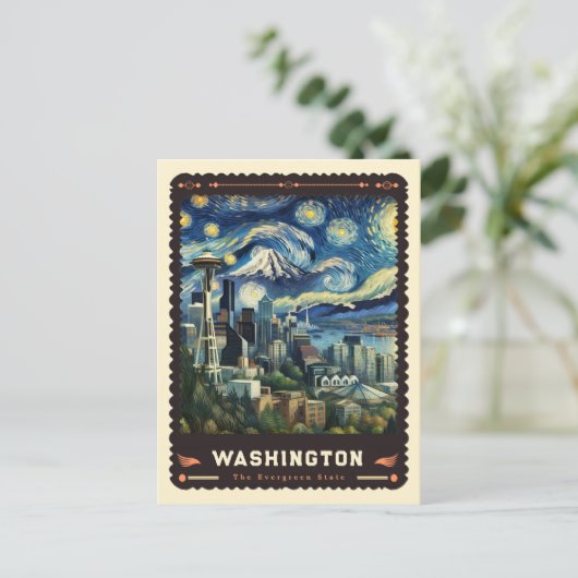 Washington | Vincent van Gogh geïnspireerd Briefkaart (Staand voorkant)