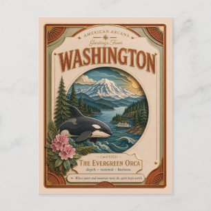 Washington Vintage Paper Cut Amerikaanse Arcana Briefkaart