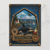 Washington Vintage Reis Briefkaart (Voorkant)