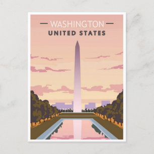 Washington Vintage Reizen staat van Amerika Briefkaart