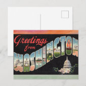 Washington Vintage Travel Briefkaart (Voorkant / Achterkant)