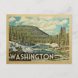 Washington Vintage Travel Snowy Winter Natuur Briefkaart