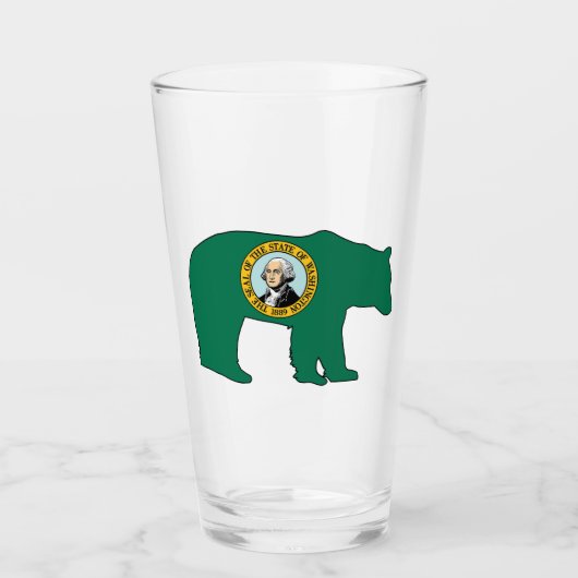 Washington Vlag Beer Glas (Voorkant)