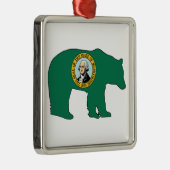 Washington Vlag Beer Metalen Ornament (Rechts)