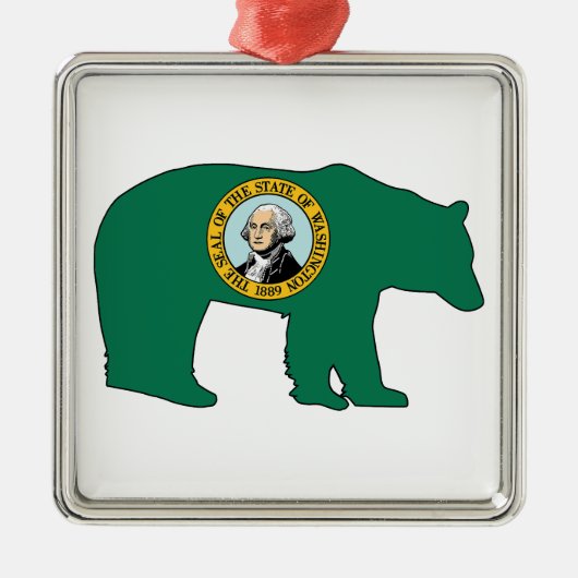 Washington Vlag Beer Metalen Ornament (Voorkant)