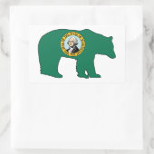 Washington Vlag Beer Rechthoekige Sticker (Tas)
