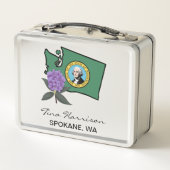 Washington vlag en ventilator Pacific Rhododendron (Achterkant)