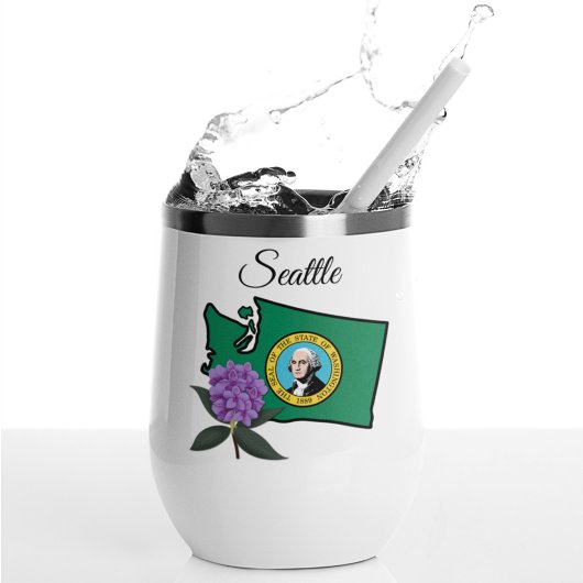 Washington vlag en ventilator Pacific Rhododendron