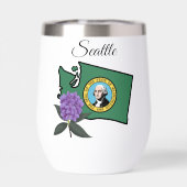 Washington vlag en ventilator Pacific Rhododendron (Achterkant)