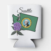 Washington vlag en ventilator Pacific Rhododendron Blikjeskoeler (Achterkant)