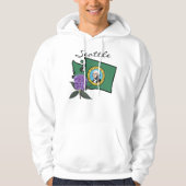 Washington vlag en ventilator Pacific Rhododendron Hoodie (Voorkant)
