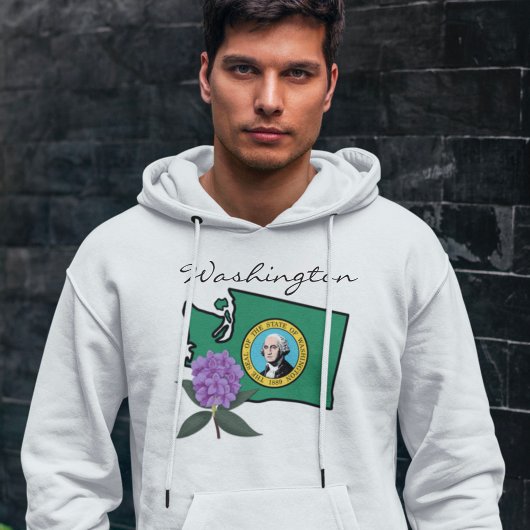 Washington vlag en ventilator Pacific Rhododendron Hoodie
