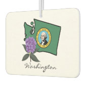 Washington vlag en ventilator Pacific Rhododendron Luchtverfrisser (Links)