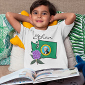 Washington vlag en ventilator Pacific Rhododendron T-shirt