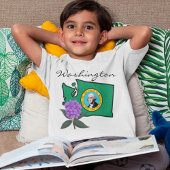 Washington vlag en ventilator Pacific Rhododendron T-shirt