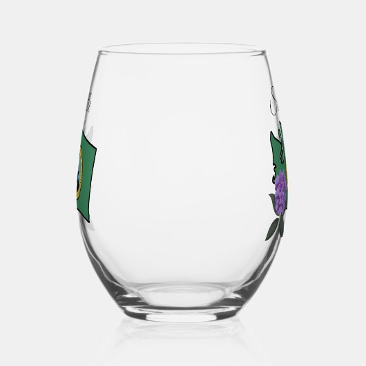 Washington vlag en ventilator Pacific Rhododendron Wijnglas Zonder Voet (Links)