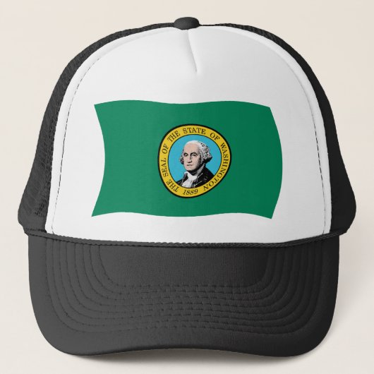 Washington Vlag Hoed Trucker Pet (Voorkant)