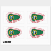Washington Vlag klimmer Carabiner Rechthoekige Sticker (Vel)