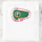 Washington Vlag klimmer Carabiner Rechthoekige Sticker (Tas)