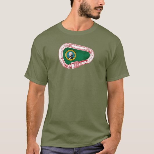 Washington Vlag klimmer Carabiner T-shirt (Voorkant)