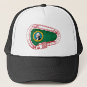 Washington Vlag klimmer Carabiner Trucker Pet (Voorkant)