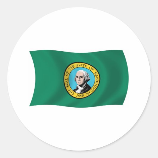 Washington Vlagsticker Ronde Sticker (Voorkant)
