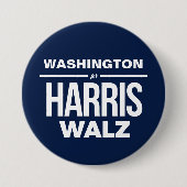Washington voor Harris Walz Ronde Button 7,6 Cm (Voorkant)