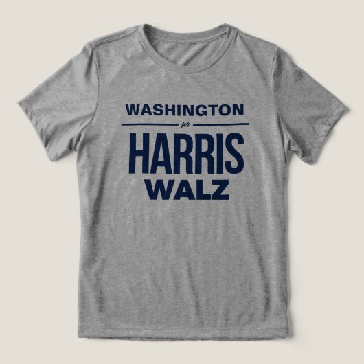 Washington voor Harris Walz Tri-Blend Shirt (Design voorkant)