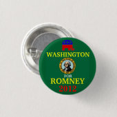 Washington voor Romney 2012 Ronde Button 3,2 Cm (Voorkant /achterkant)