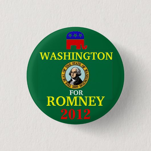 Washington voor Romney 2012 Ronde Button 3,2 Cm (Voorkant)