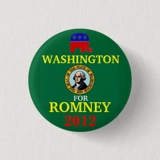 Washington voor Romney 2012 Ronde Button 3,2 Cm