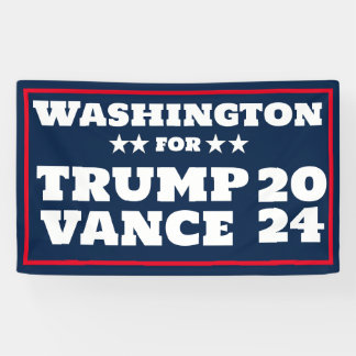 Washington voor Trump Vance 2024 Banner