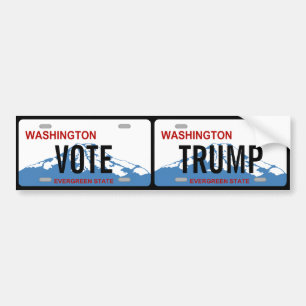 Washington Vote Trump aangepaste dubbele licentie  Bumpersticker