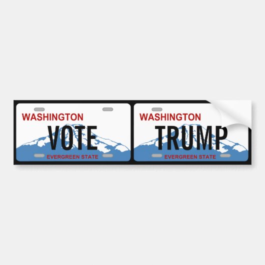 Washington Vote Trump aangepaste dubbele licentie  Bumpersticker (Voorkant)