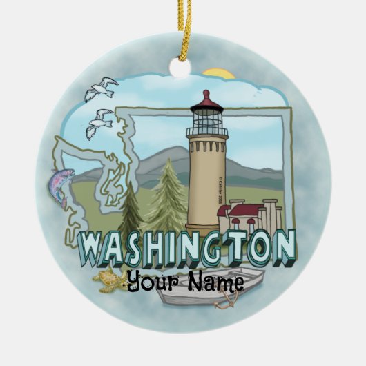 Washington Vuurtoren Ornament (Voorkant)